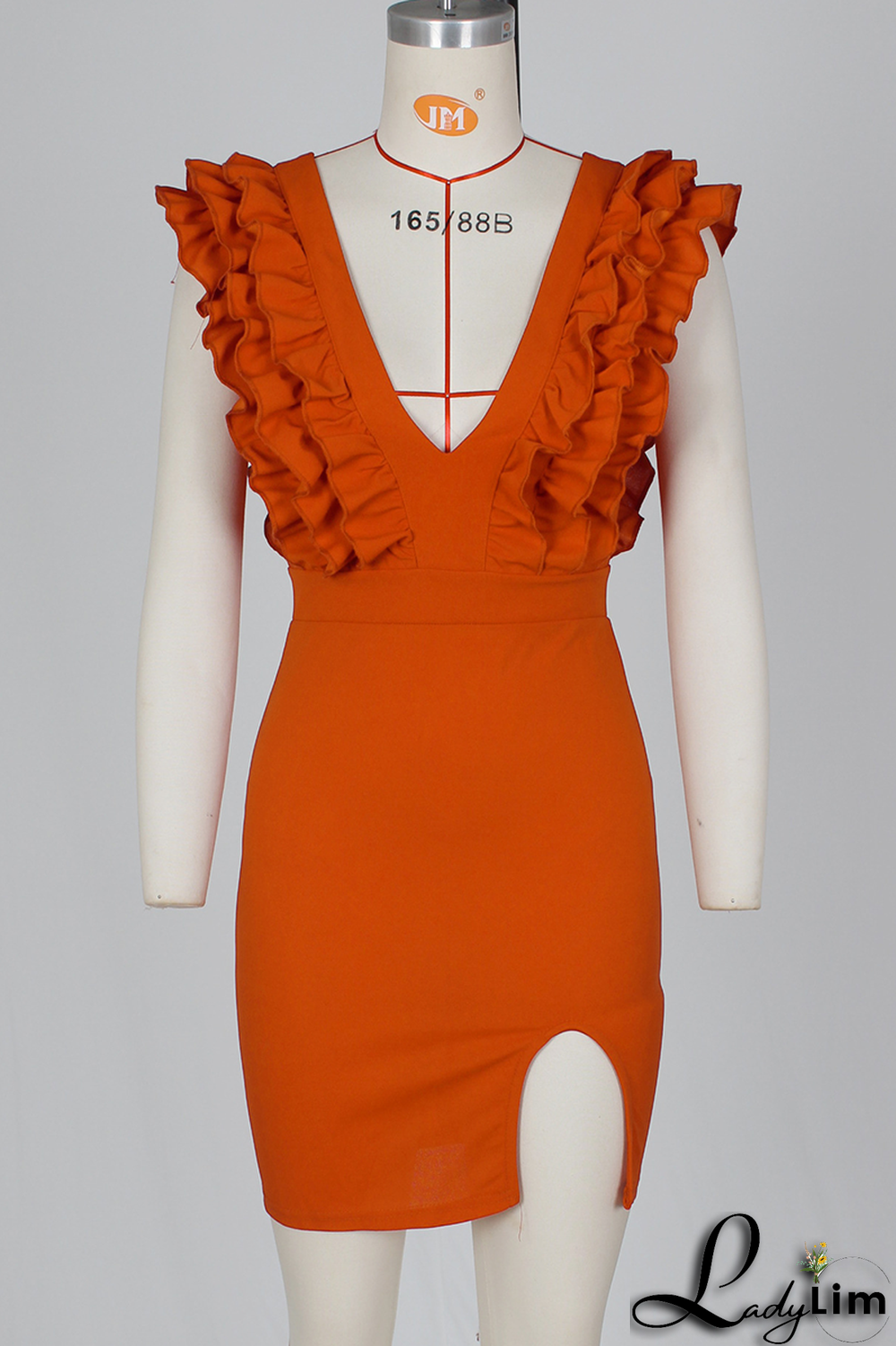 Blue Sexy Solid Stringy Selvedge V Neck Irregular Dress Dresses