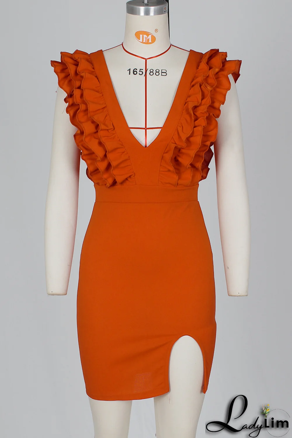 Blue Sexy Solid Stringy Selvedge V Neck Irregular Dress Dresses