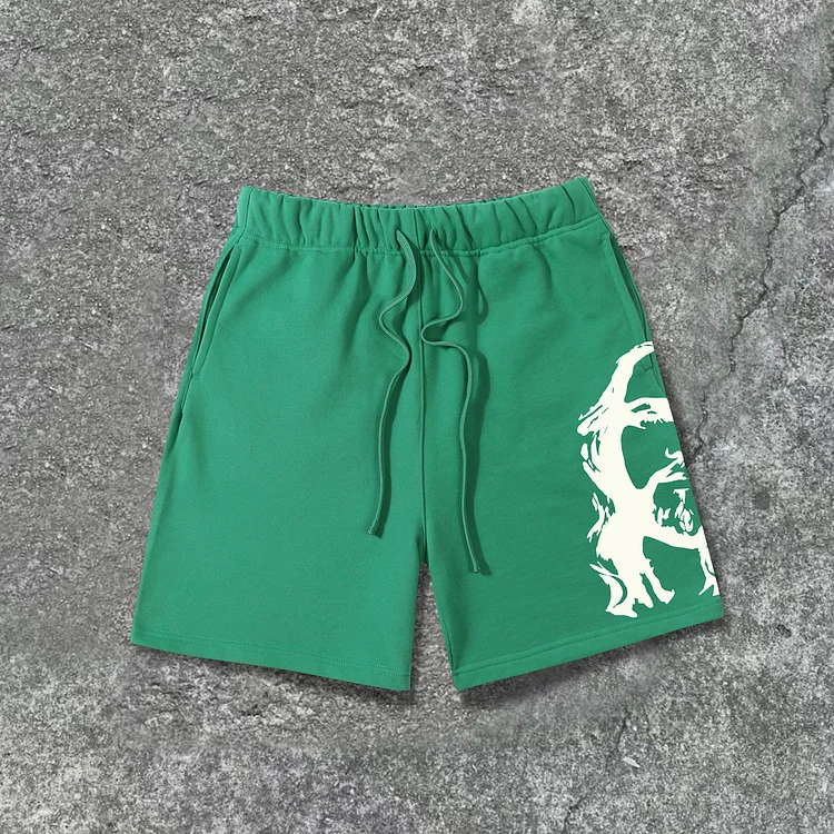 Unisex God Crusade Graphic Drawstring Cotton Shorts SOPULA