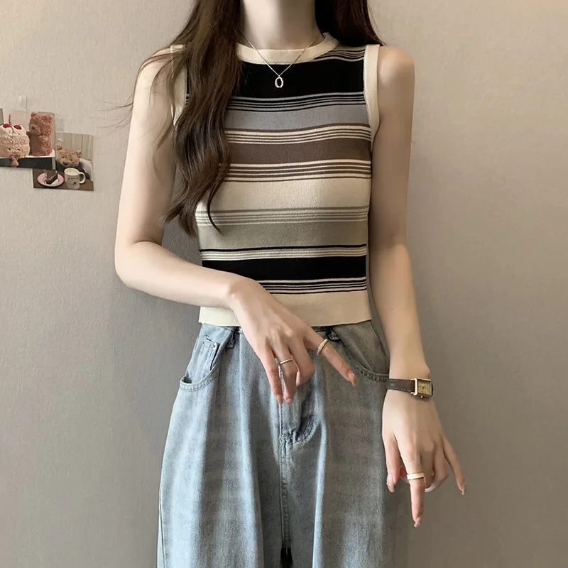Uveng Uveng Babes Hit The Striped Slings Of The Summer New Hottie Vest To Wear Casual Ins Sleeveless Top