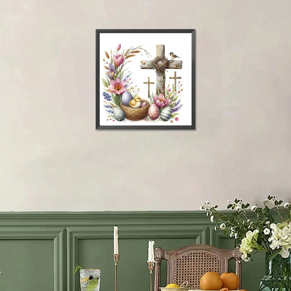Diamond Painting - Full Square Drill - Easter Cross(Canvas|35*35cm)