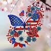 (US Local)Acrylic Independence Day Butterfly 5D DIY Diamond Painting Dots Pendant Decor