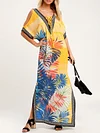 Hawaii Style Split-Side Short Sleeves Cover-Ups Tops