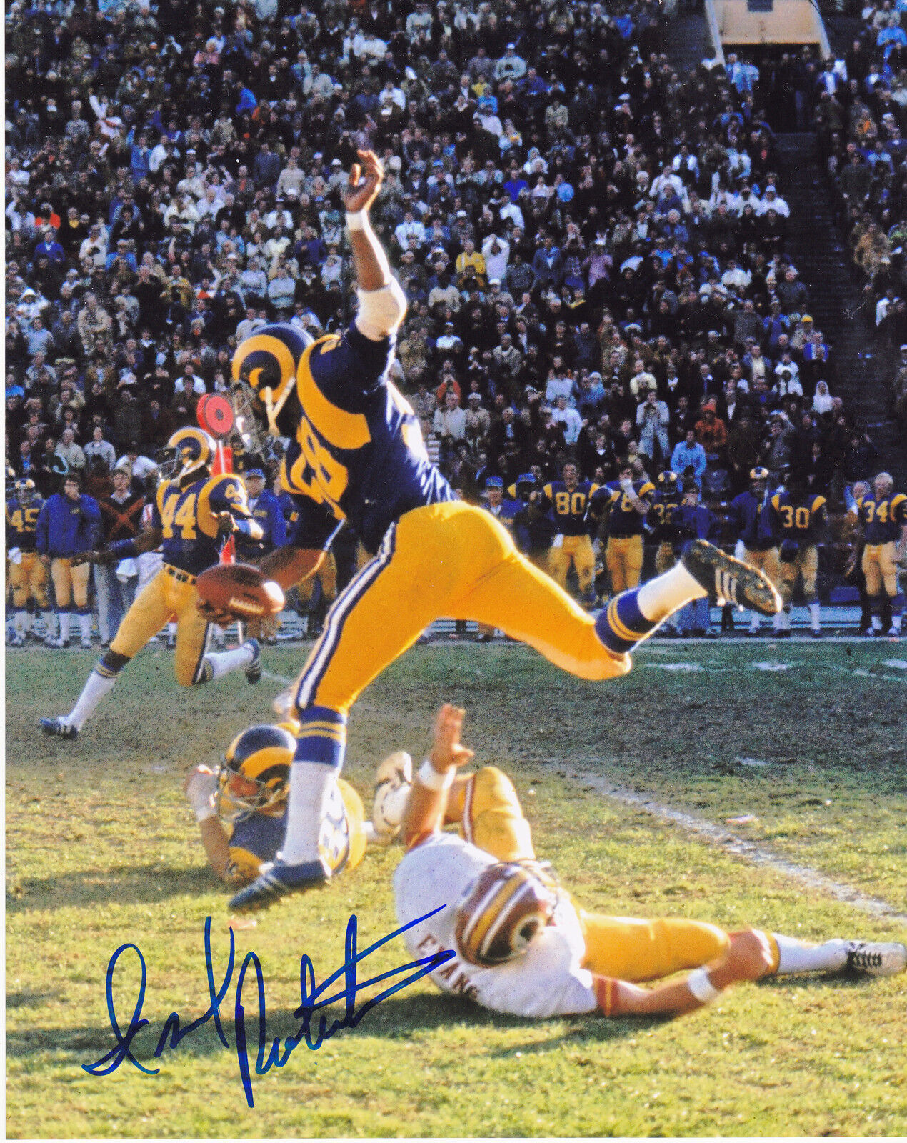 ISIAH ROBERTSON LOS ANGELES RAMS ACTION SIGNED 8x10