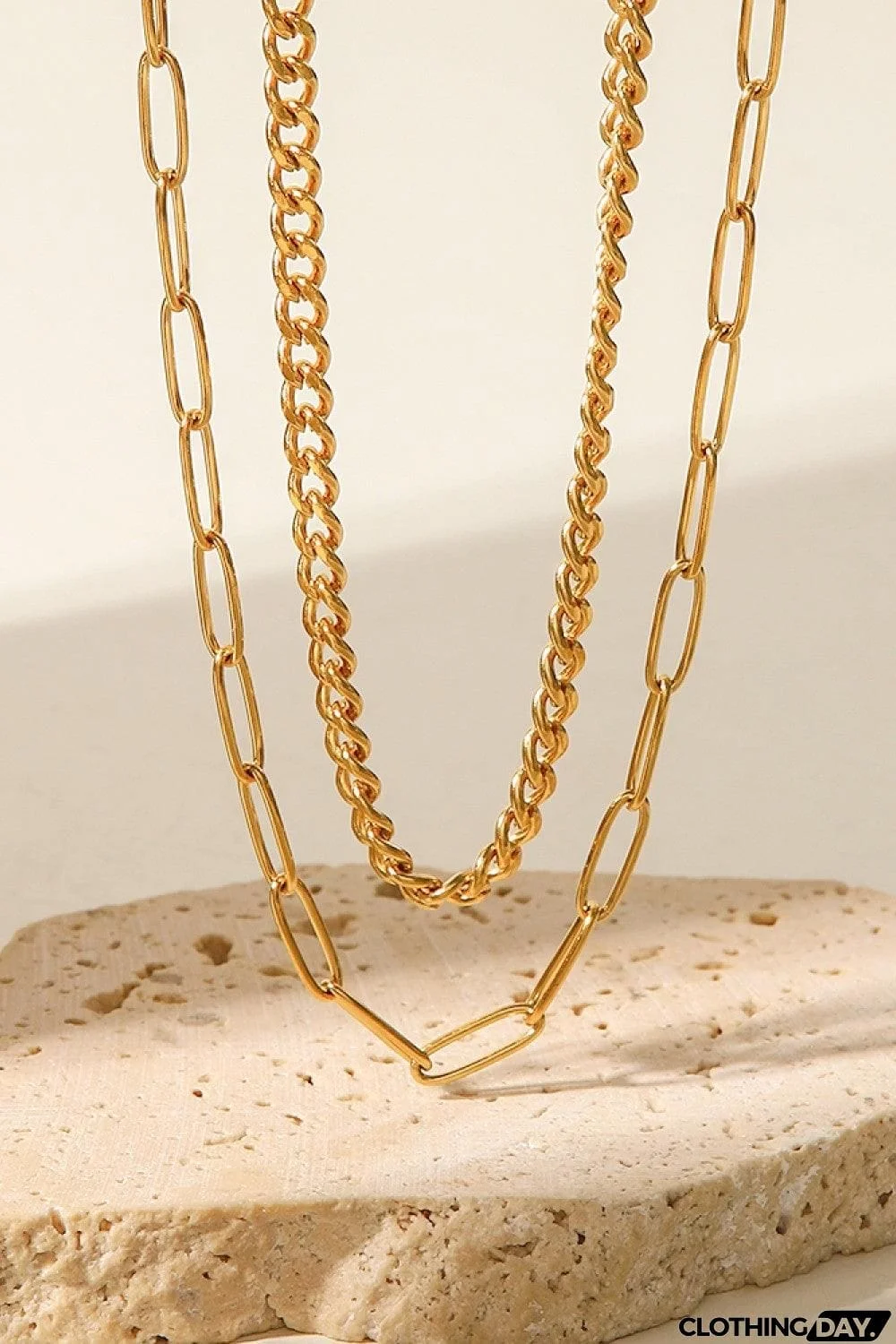 18K Gold Plated Layered Chain Necklace