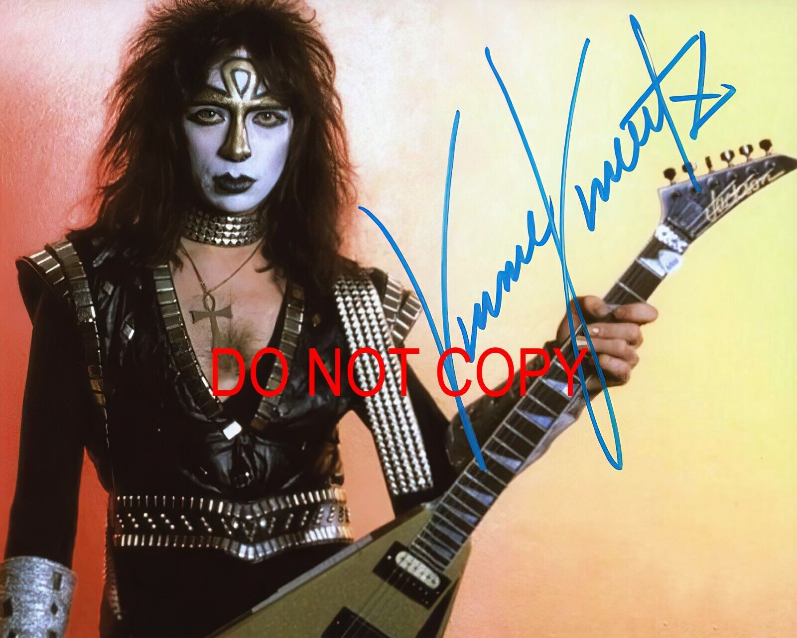 Vinnie Vincent - Autographed Signed 8 x10 Photo Poster painting (Ankh Warror - KISS) Reprint