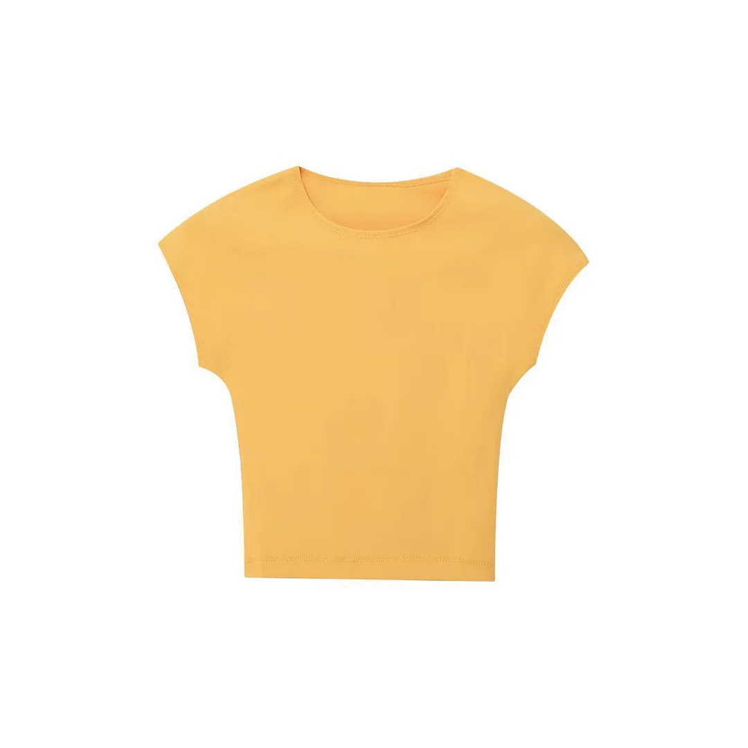 Nigikala Nigikala Summer New Women's Multi-Colored Self-Repair Micro-Sleeveless Design Top T-Shirt