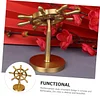 Brass rudder ornaments, rotatable navigator, decompression time, rotating handle, pure copper money transfer, creative small gift