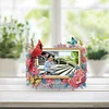 Acrylic Special Shape Cardinal and Flower Diamond Painting Picture Frame Kit