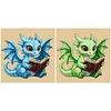 Dragon Reading A Book Full 14CT DIY Stamped Needlework Embroidery Kit 11.81x11.81inch Embroidery Needlepoint Starter Kits Cross Stitch Art and Crafts Kits for Beginners Adults Home Decor