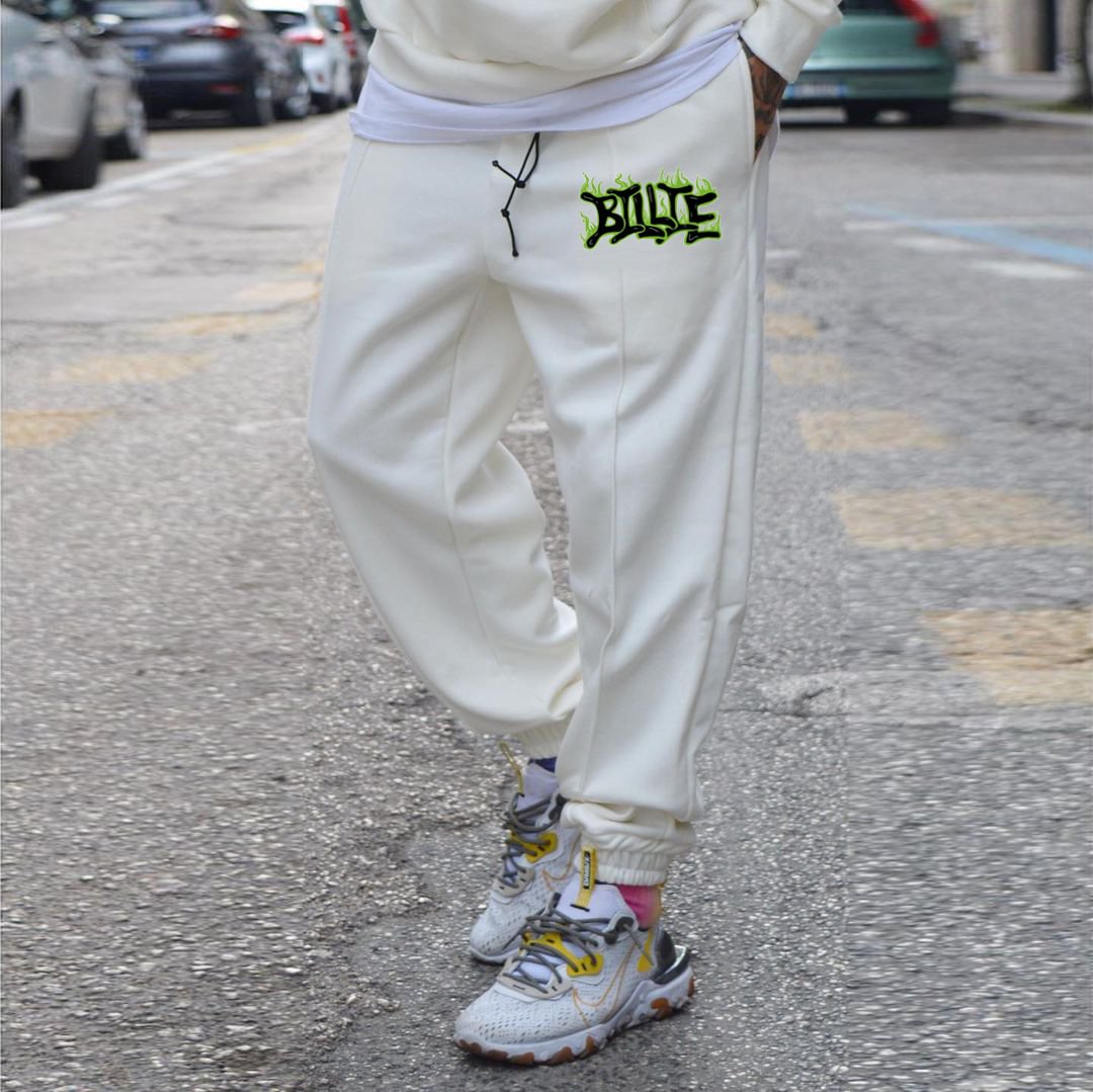 Street style personalized letter print casual trousers