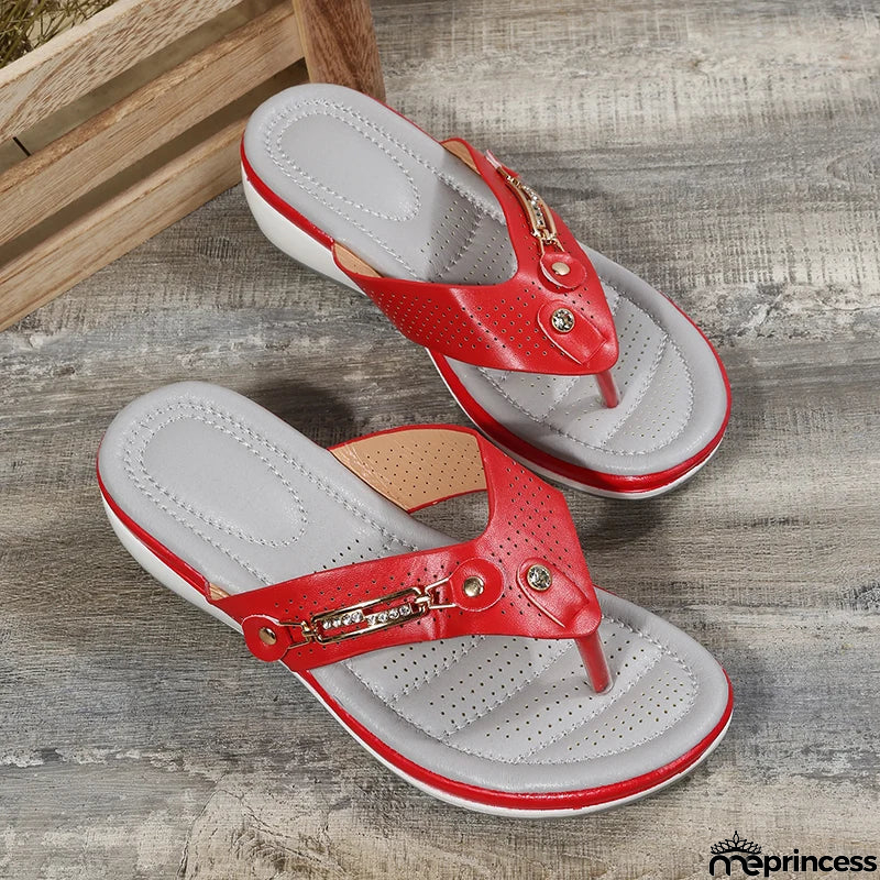 Women's Wedges Clip Toe Sandals Outdoor Slippers Casual Ladies