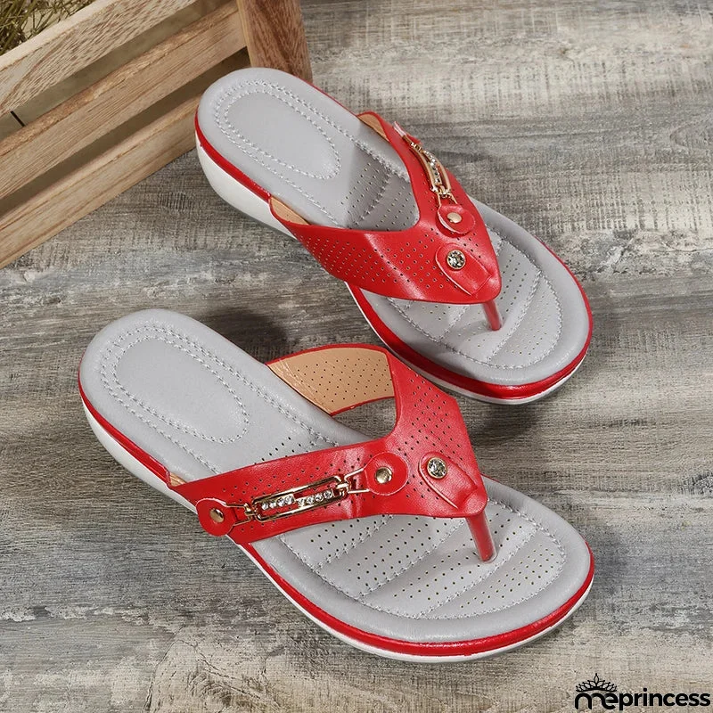 Women's Wedges Clip Toe Sandals Outdoor Slippers Casual Ladies