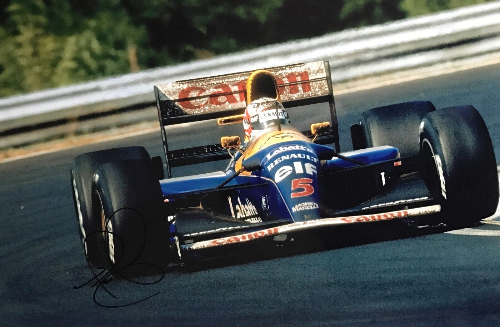 Nigel Mansell Hand Signed Canon Williams Renault 18x12 Photo Poster painting F1 6