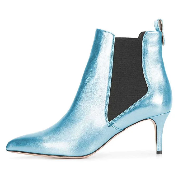 Light Blue Stiletto Heel Chelsea Ankle Boots Vdcoo