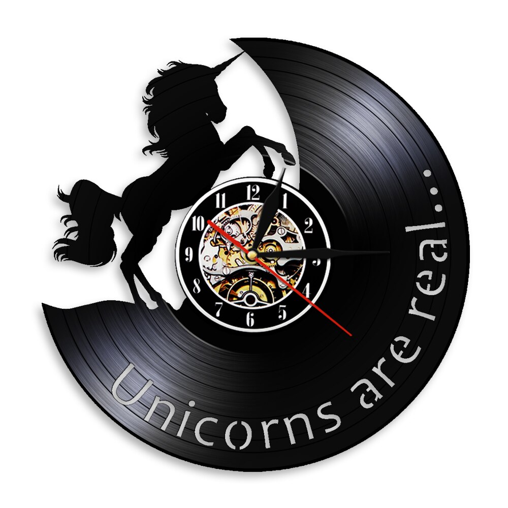 

Glitter Unicorn For Girl Room - Vinyl Record Wall Clock - Without LED, 501 Original