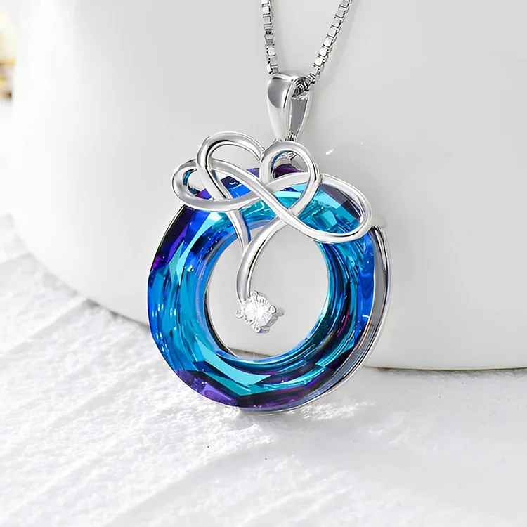 S925 I Love You until Infinity Runs Out Crystal Infinity Necklace