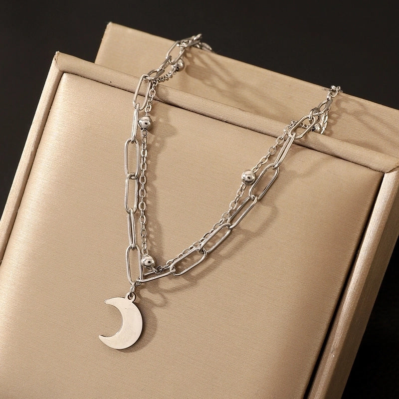 Minimalist Moon Flower Bow Knot Imitation Pearl Alloy Bracelets