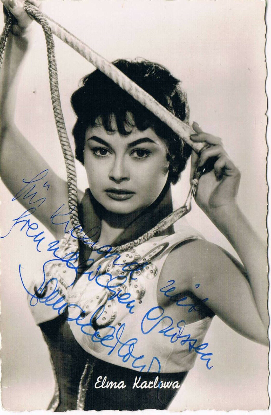 Elma Karlowa 1932-94 autograph signed postcard Photo Poster painting 3.5x5.5