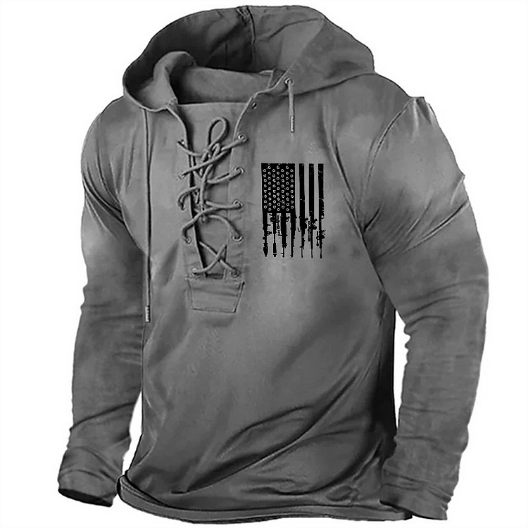 American Gun Flag Retro Hoodie