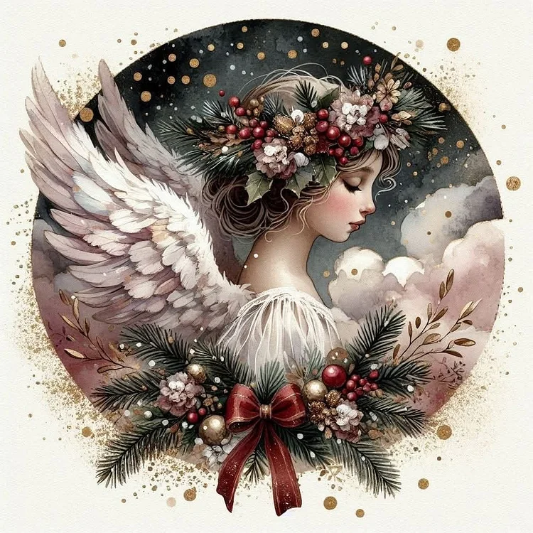 Partail AB Drill-Christmas Angel-Full Round Diamond Painting-40*40cm