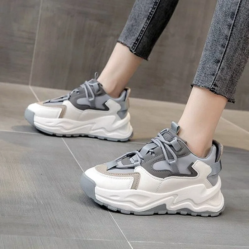 Sneakers Women 2021 Fashion Pactchwork Breathable Casual Women Shoes Winter Tennis Female Pu Sport Shoes Women's Vulcanize Shoes