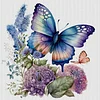 Flowers Butterfly-Full Embroidery 3 strands 11CT Stamped Cross Stitch-40*40CM