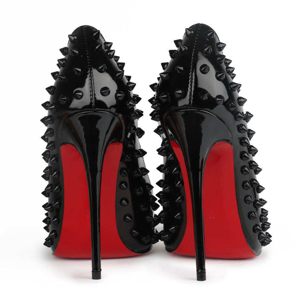 120mm Red Bottom Women's High Heels Stiletto Rivets Shoes-MERUMOTE