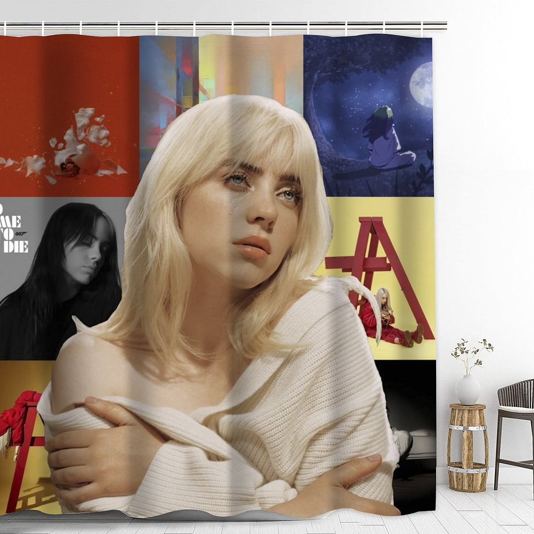 Your Power Billie Eilish Shower Curtain with Hooks Thicken Waterproof Home Decoration