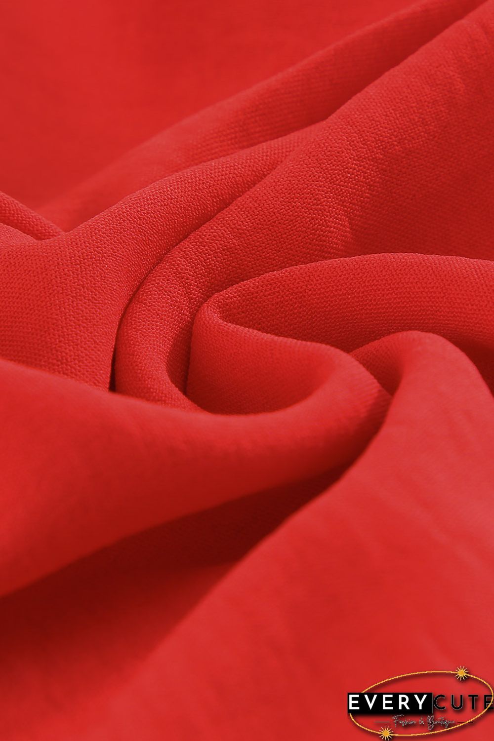 Red Tie Knot Puff Long Sleeve Romper