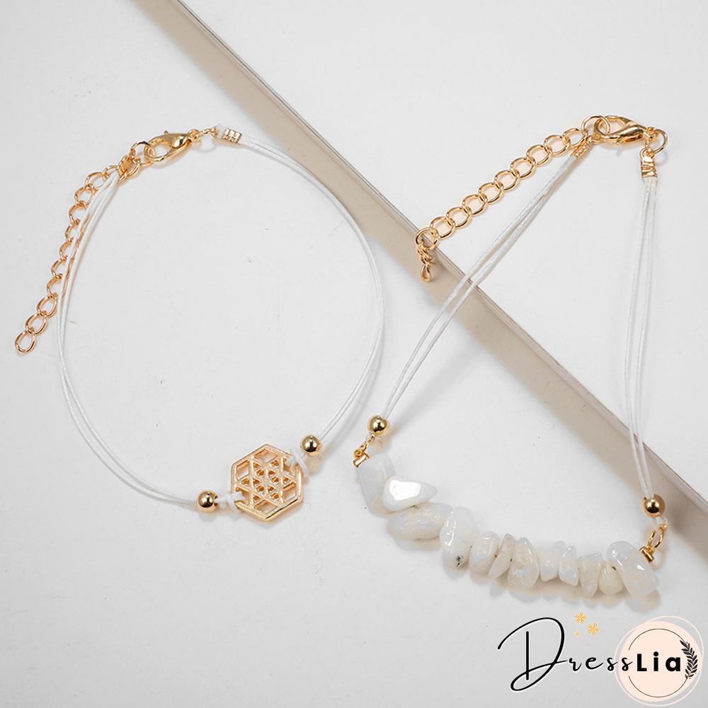 Geometric Arrow Chain Love Heart Bracelet Six-Piece Set