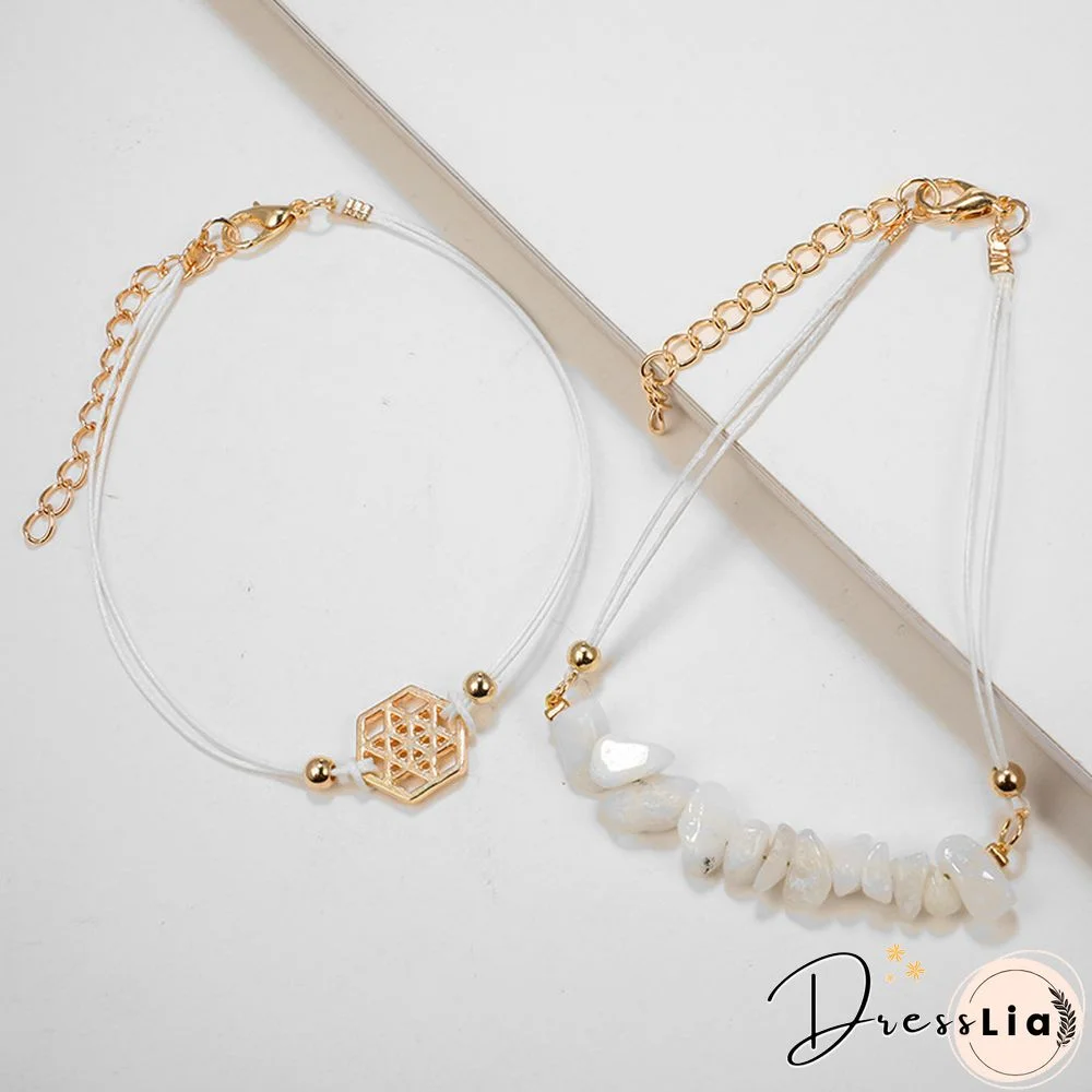 Geometric Arrow Chain Love Heart Bracelet Six-Piece Set