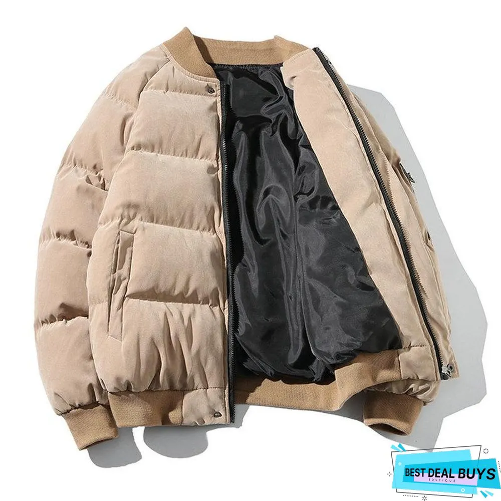 Men's Jacket High Quality Man Coat Solid Male Casual Thicken Warm Parkas Coat Men's Clothing Streetwear