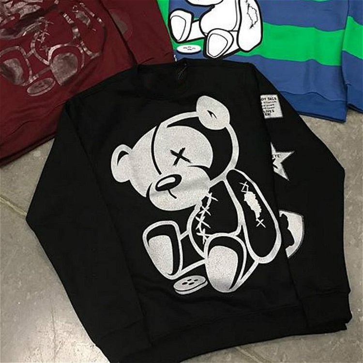 Bear print fashion streetwear sweatshirt