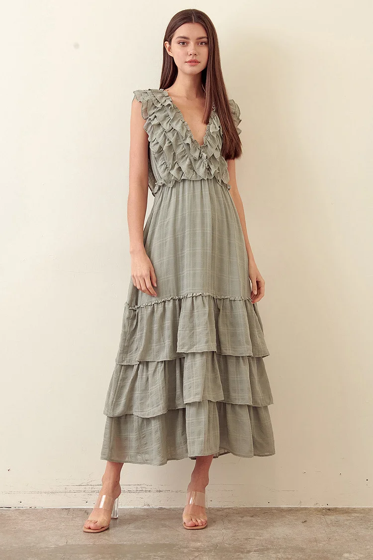 Valerie Sage Ruffled Maxi Dress