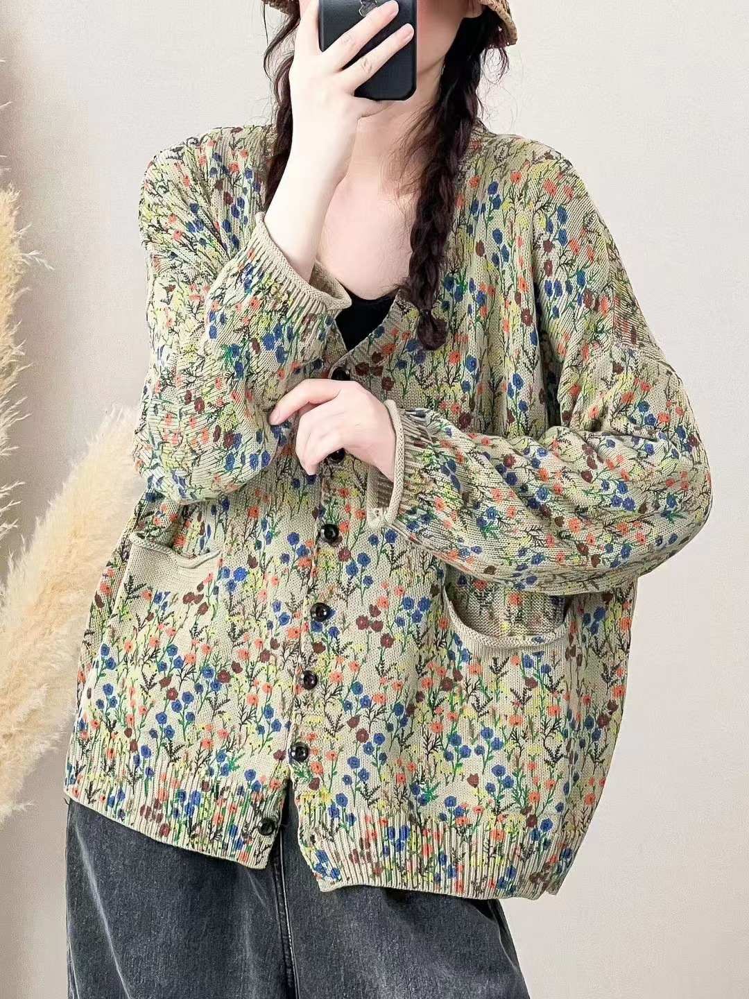 Chicfifth Sweater Women Winter Long Sleeve High Quality Autumn Vintage Top Knitted Cardigan