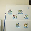 (US Local)6Pcs Acrylic Special Shape Fishing Diamond Painting Fridge Magnet for Home Decor
