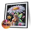 Gänseblümchen-Elfenmädchen - speziell geformtes Diamantgemälde - 30*30cm