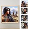 Femme indienne-peinture diamant ronde-40*40cm