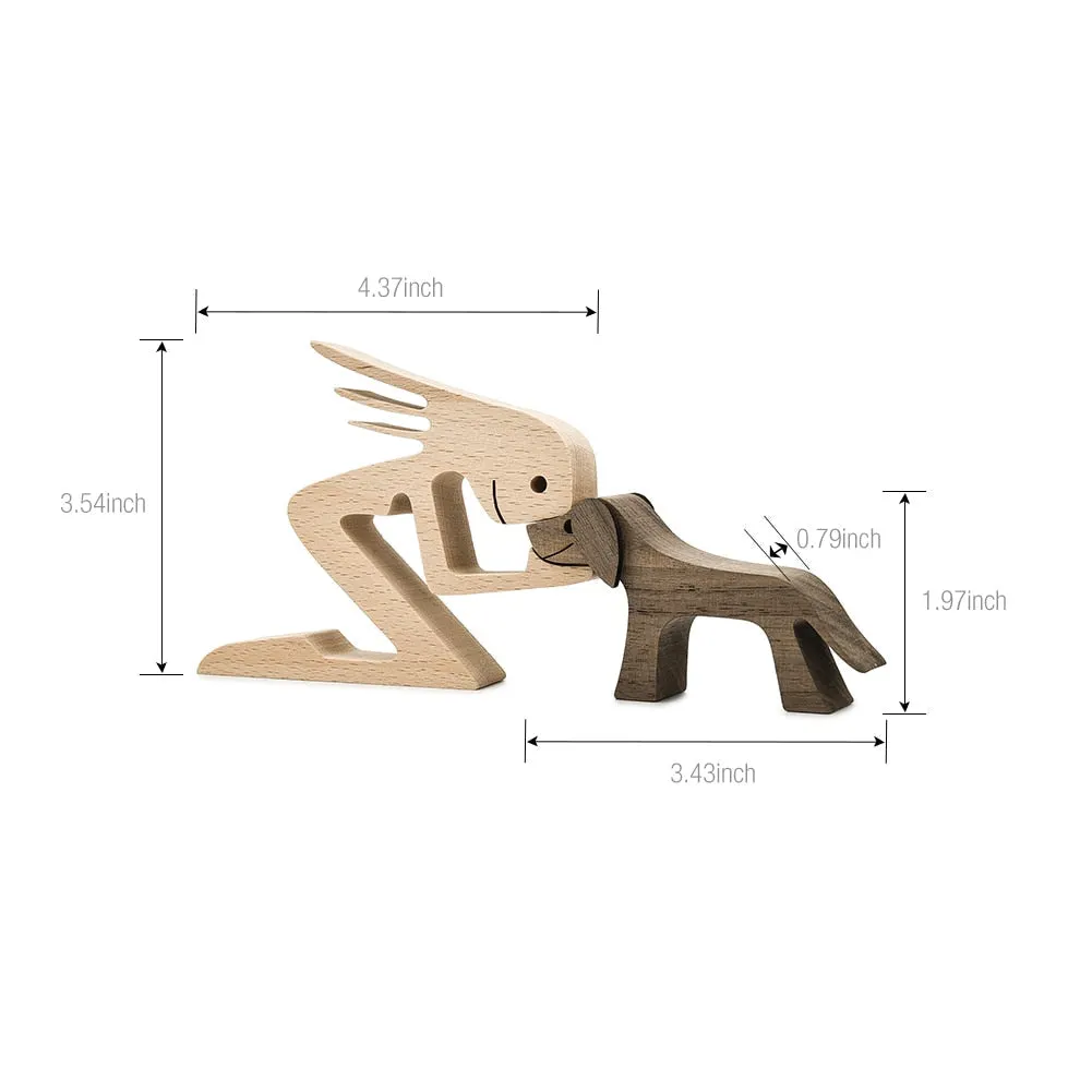 Adornos de madera Wooden Dog Craft Figurine Home Office Table Ornament Easter Decoration Love Dog Pet Lover Gifts oficina OEM 515-1