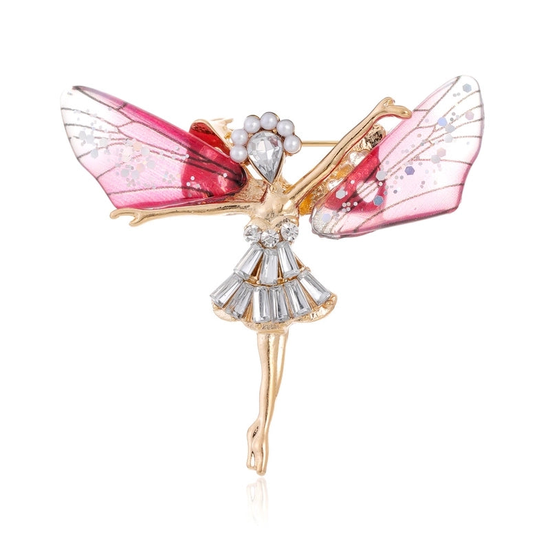 Sweet Pin Dragonfly Arylic Zinc Alloy Plating Inlay Rhinestones Unisex Brooches