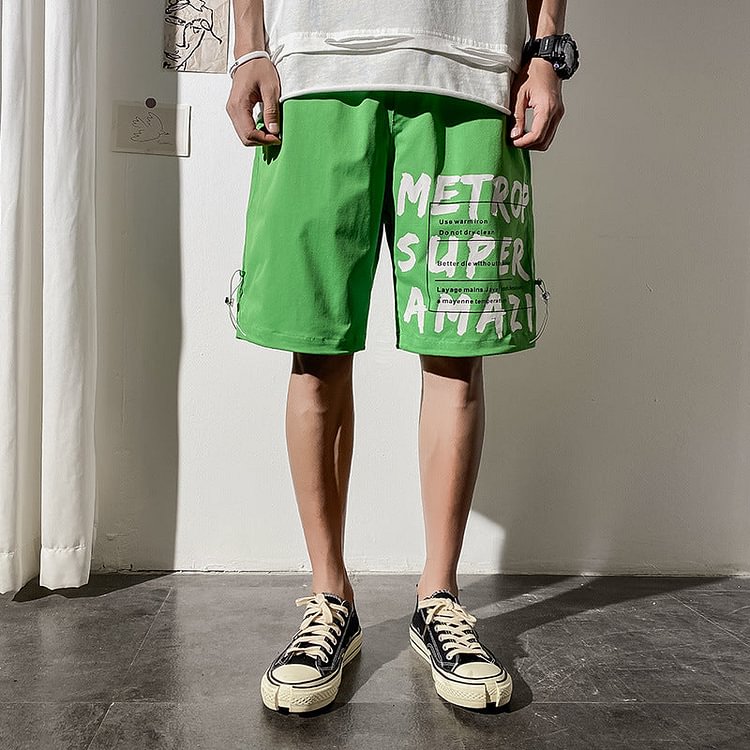 Men's Summer plus Size Retro Sports Beach Pants Shorts Casual Men's Loose Five-Point Men's Summer Trousers