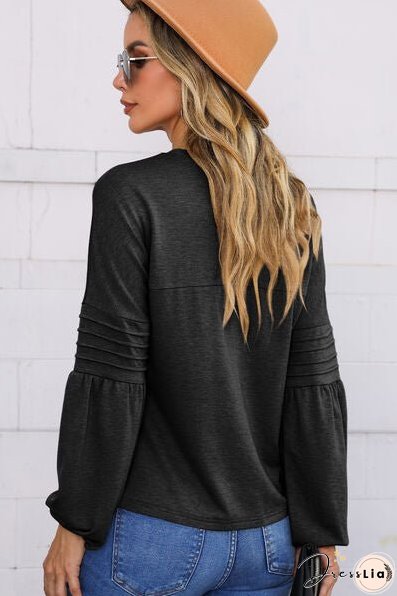 Round Neck Balloon Sleeve T-Shirt