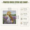 Lavender Girl Full 14CT DIY Stamped Cross Stitch Kits for Beginners Adults Home Decor Cross Stitch Art and Crafts Kits 7.87x7.87In