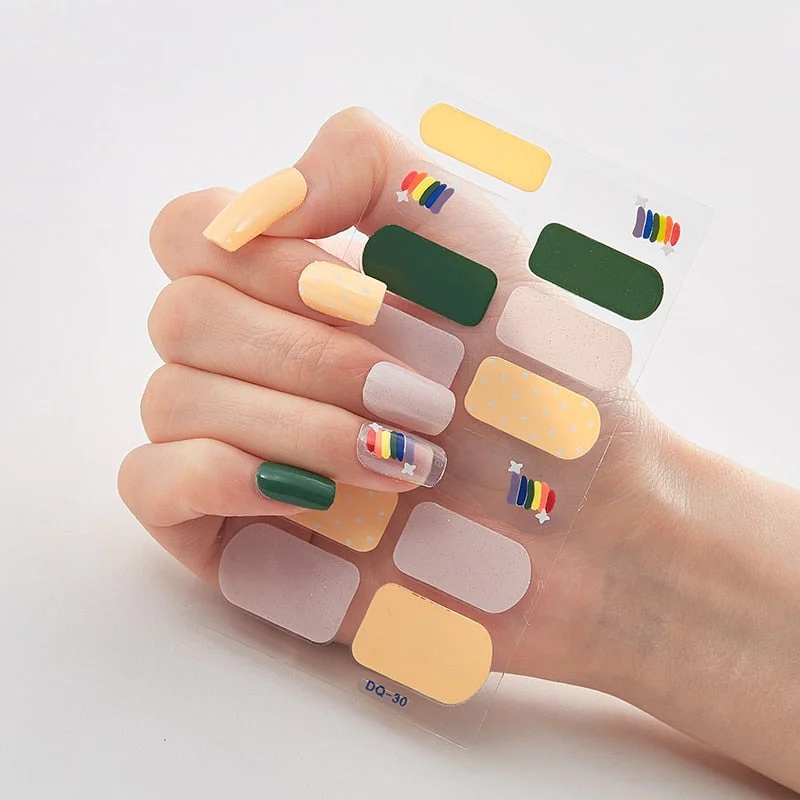 Four Sorts 0f Nail Stickers Nail Wraps DIY Full Cover Nail Stickers Nail Decoration Nails Sticker Designer Nail Sticker set