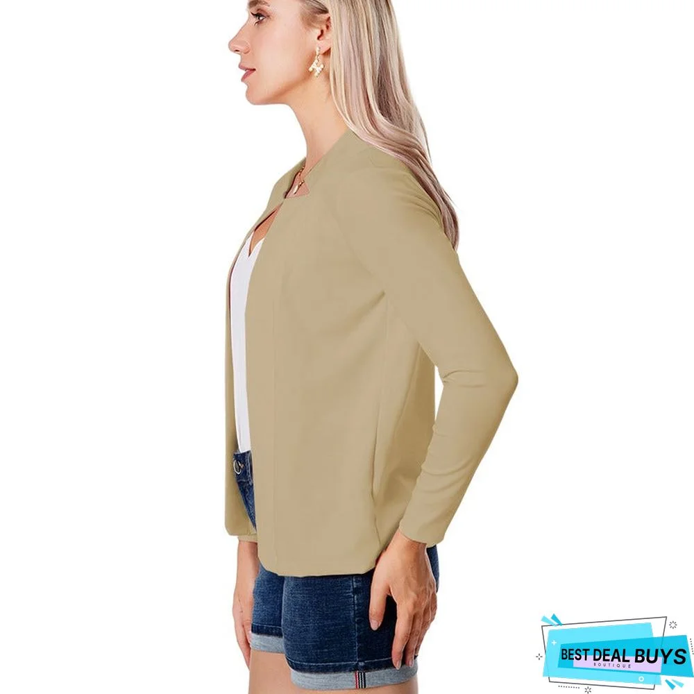 Solid Color Slim Suit All-Around Suit Jacket