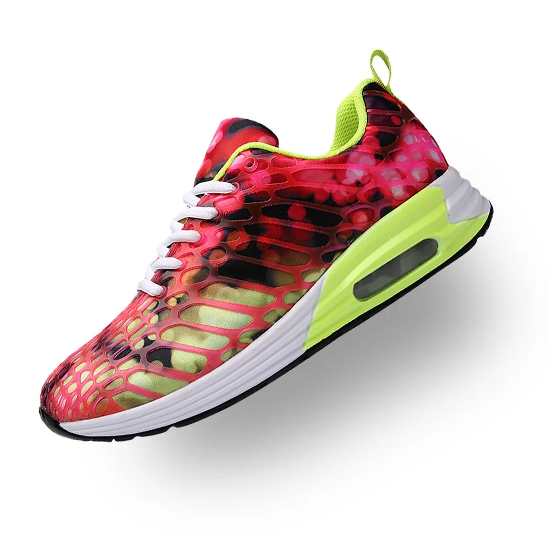 Women Professional Air Cushion Mesh Breathable Couple Running Shoes Army Green Spring Autumn Walking Shoes Men Women Sneakers