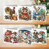 6Pcs Merry Christmas Diamond Painting Greeting Card for Holiday Party Favors