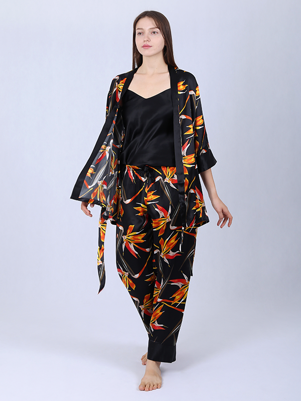 25 Momme Floral Printed Silk Pajama Set