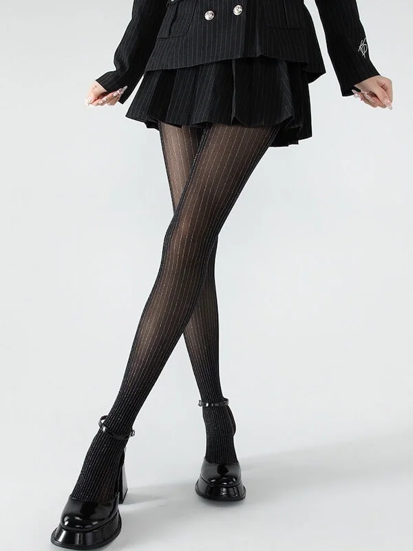 Sparkling Shiny Striped Tights